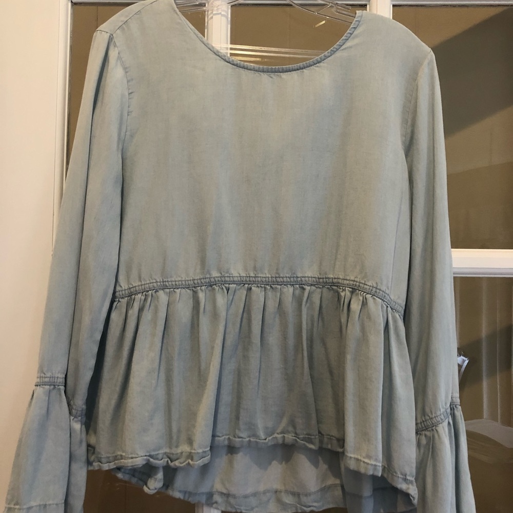Bell Sleeve Top, Light Blue
